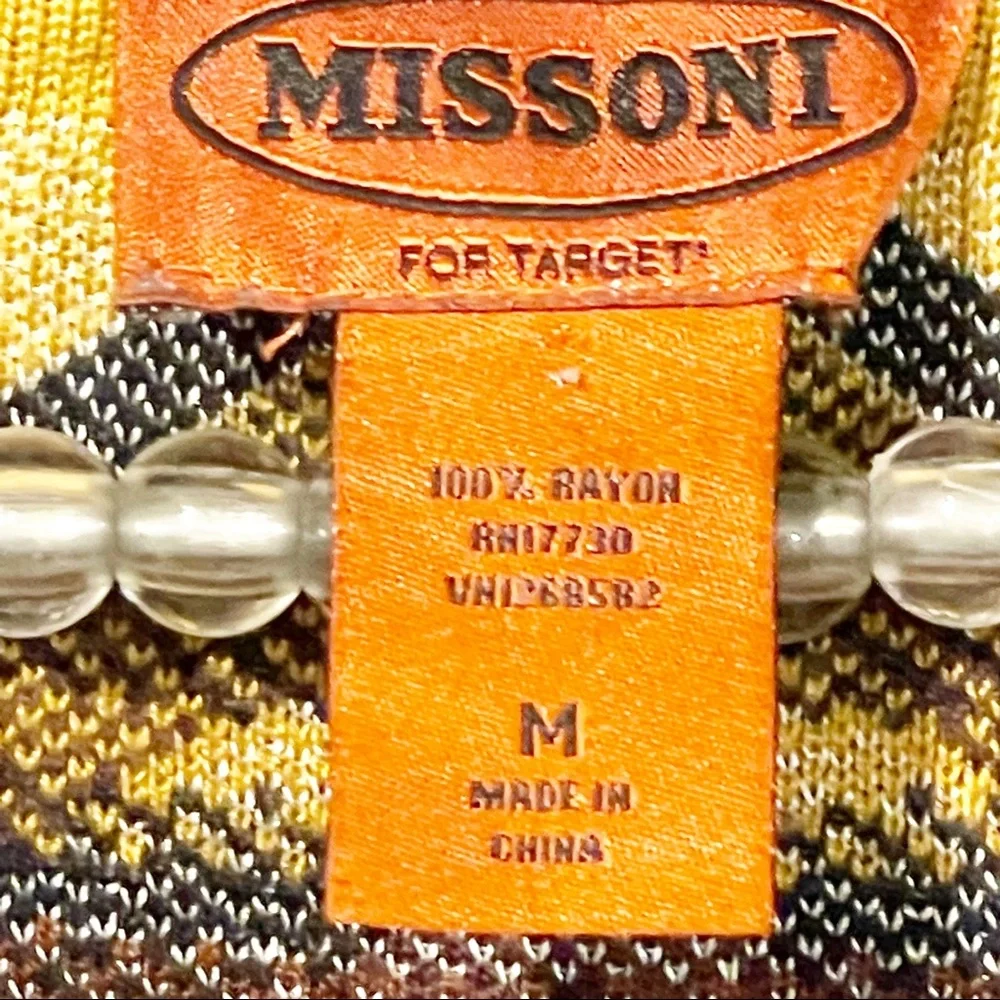 Missoni for Target Medium Brown Long Cardigan Chevron Zig Zag Open‎ Front